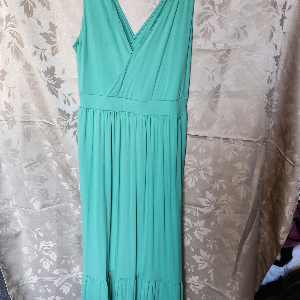 Ava & Viv Teal Sleeveless Wrap Maxi Dress